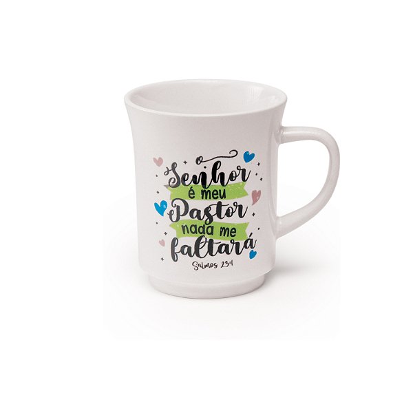 Caneca Americana Branca Decorada Salmo 2 - 220 ml