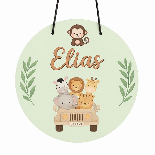 Placa Decorativa de Porta - Safari