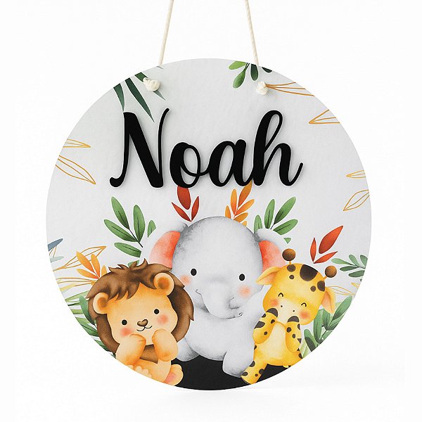 Placa Decorativa de Porta - Zoo