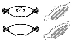 Pastilha de Freio Dianteira Speed Brake SNA-503 Fiat Palio, Uno, Elba, Fiorino, Prêmio, Siena (Freio Teves)