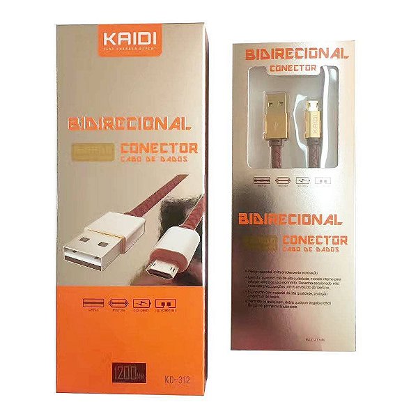 CABO BIDIRECIONAL KAIDI KD-312 - ACABEMENTO COURO