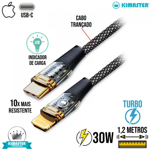 CABO TYPE-C PARA IPHONE 1M TURBO CB827 PD30W KIMASTER
