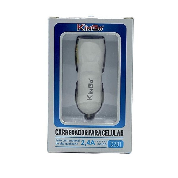 CARREGADOR VEICULAR 2.4 - 2 USB KINGO C201