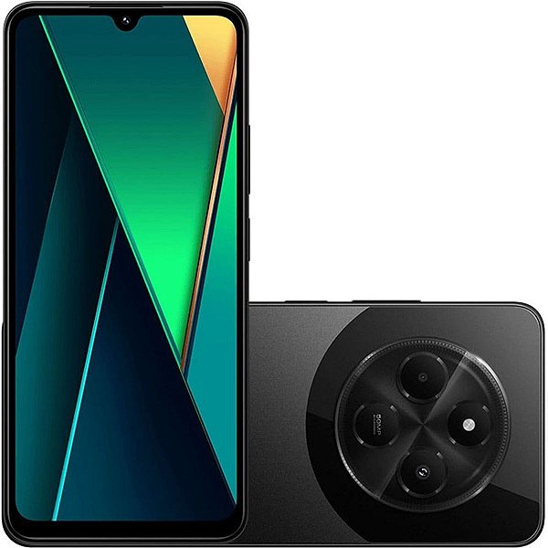 CELULAR XIAOMI POCO C75 128GB 6GB RAM - PRETO - COM NFC