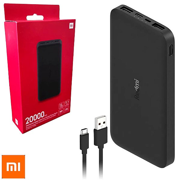 POWER BANK REDMI XIAOMI - 20.000MAH PRETO
