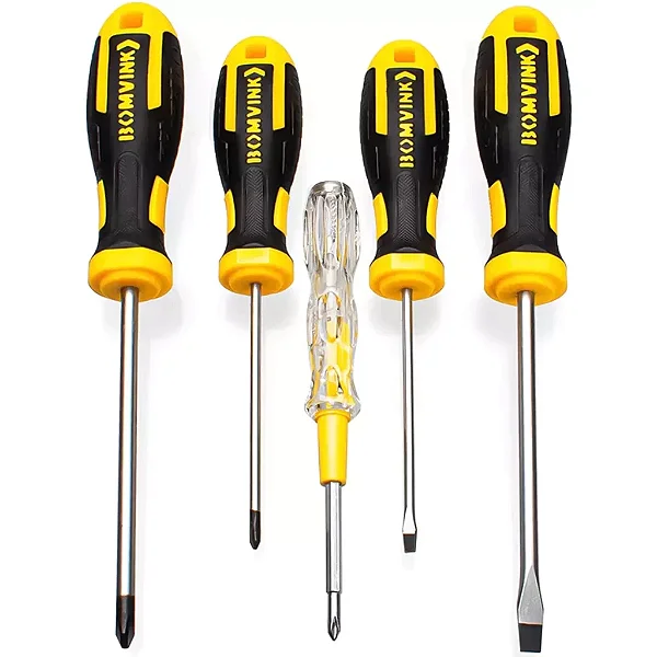 Conjunto de Chaves de Fenda e Phillips + Chave Teste Profissional - Bomvink