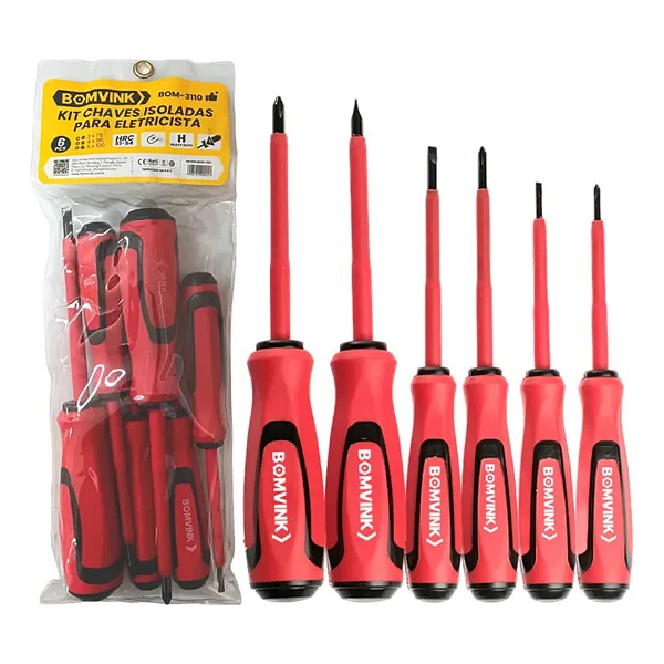 Kit Chaves Fenda E Philips 6 Peças Isoladas Bomvink Bom-3110