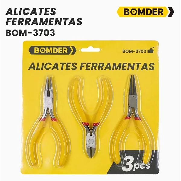 Kit 3 Alicates para Eletrônica Artesanatos Mecânica
