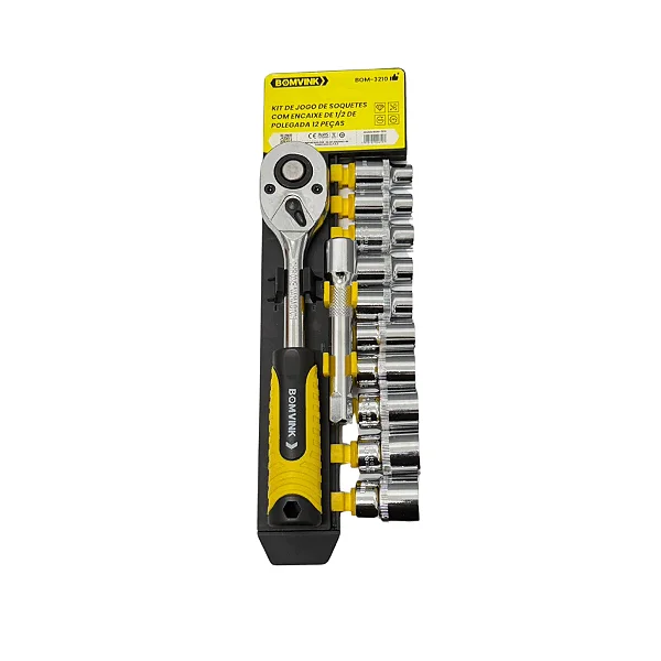 Kit de Catraca 1/2 com Soquetes sextavados 10 a 22MM com extensão