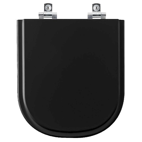 Tampa de Vaso Sanitário Laqueado Soft Close Life Preto para vaso Celite