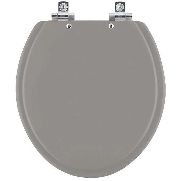 Tampa de Vaso Sanitário Laqueado Soft Close Convencional Oval Cinza Perola para vaso Celite
