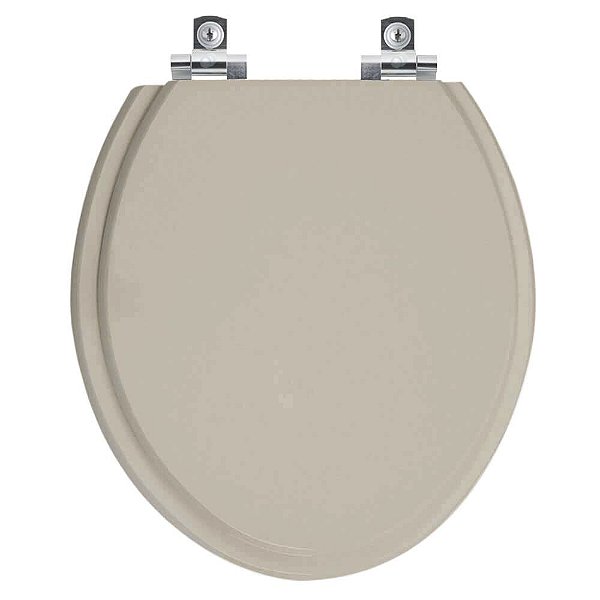Tampa de Vaso Sanitário Laqueado Soft Close Convencional Oval Bege Saara para vaso Deca