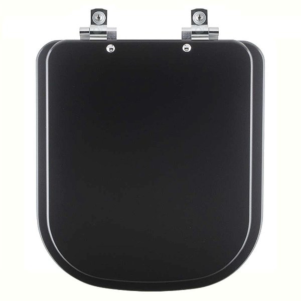 Tampa de Vaso Sanitário Laqueado Soft Close Quadra Preto Fosco para vaso Deca