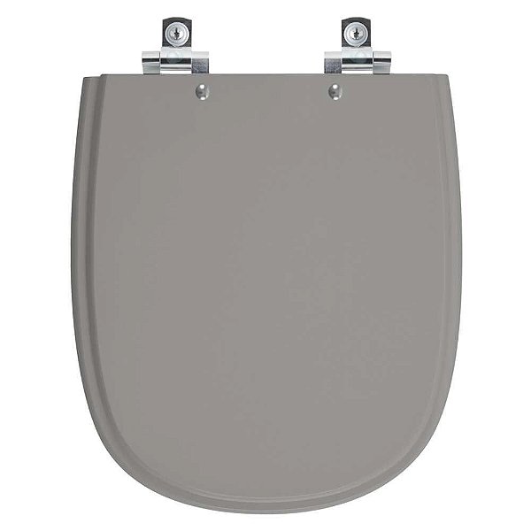 Tampa de Vaso Sanitário Laqueado Soft Close Dona Beja Cinza Escuro para vaso Santa Clara