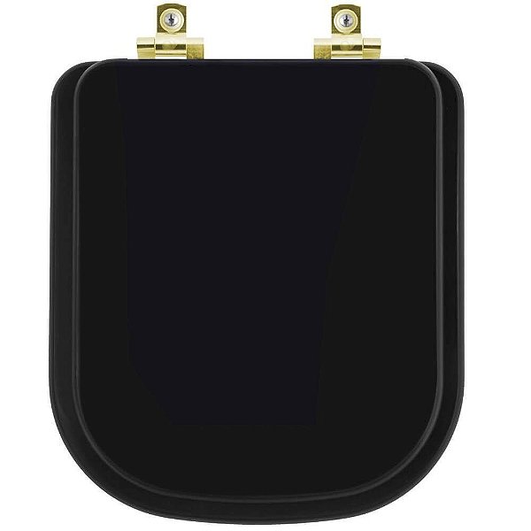 Tampa de Vaso Sanitário Laqueado Soft Close Axis Ébano (Preto) para vaso Deca com Ferragem Dourada