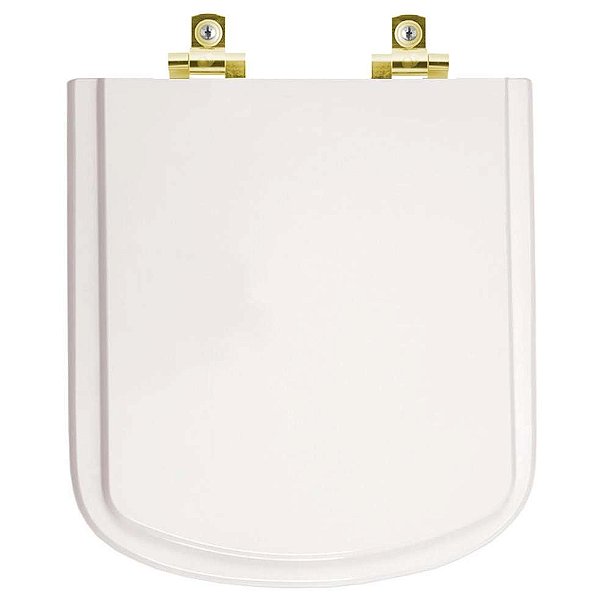Tampa de Vaso Sanitário Laqueado Soft Close Lirio Branco para vaso Fiori com Ferragem Dourada