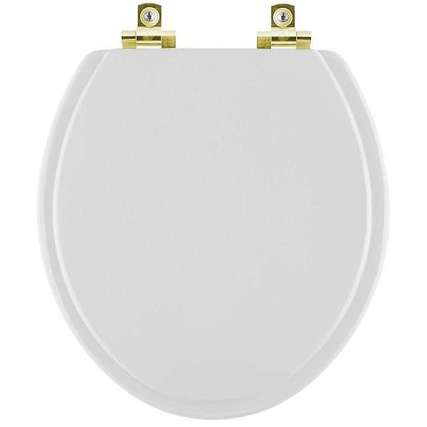 Tampa de Vaso Sanitário Laqueado Soft Close Twister Cinza Claro para vaso Hervy com Ferragem Dourada