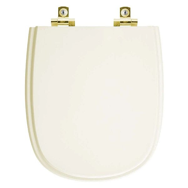 Tampa de Vaso Sanitário Laqueado Soft Close Sabatini Palha para vaso Icasa com Ferragem Dourada