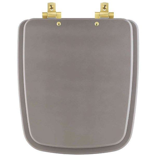 Tampa de Vaso Sanitário Laqueado Soft Close Boss Stone (Cinza Fosco) para vaso Incepa com Ferragem Dourada