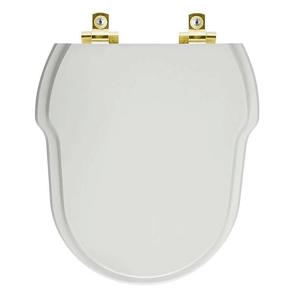 Tampa de Vaso Sanitário Laqueado Soft Close Ibiza Cinza Platina para vaso Incepa com Ferragem Dourada