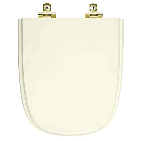 Tampa de Vaso Sanitário Laqueado Soft Close Ibiza Biscuit para vaso Incepa com Ferragem Dourada