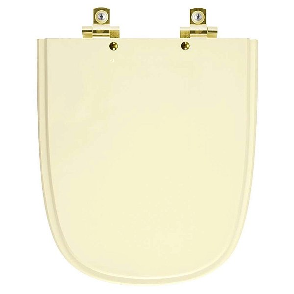 Tampa de Vaso Sanitário Laqueado Soft Close Ibiza Bone para vaso Incepa com Ferragem Dourada