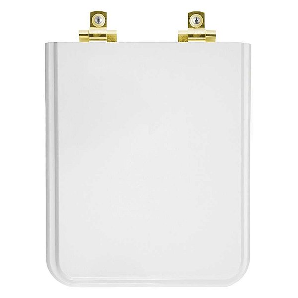 Tampa de Vaso Sanitário Laqueado Soft Close Square Branco para vaso Incepa com Ferragem Dourada