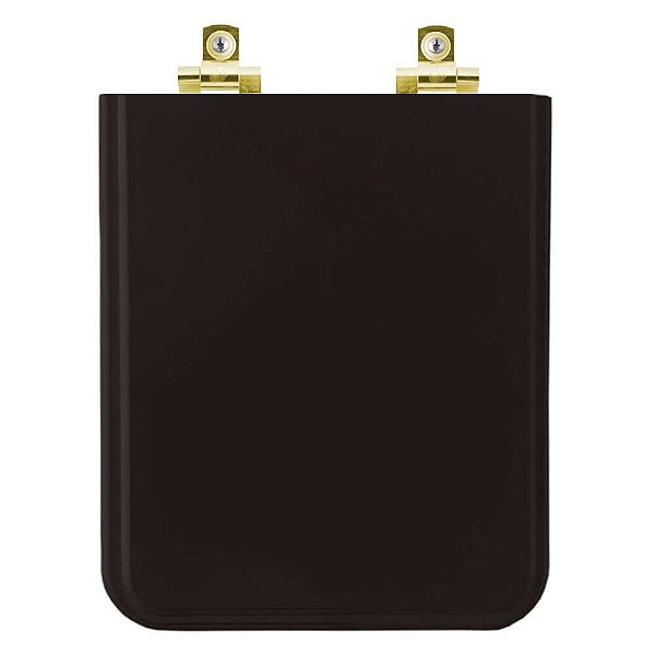 Tampa de Vaso Sanitário Laqueado Soft Close Square Preto para vaso Incepa com Ferragem Dourada