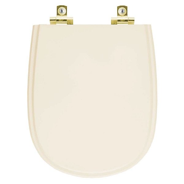 Tampa de Vaso Sanitário Laqueado Soft Close Paris Bone para vaso Ideal Standard com Ferragem Dourada