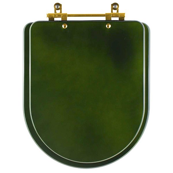 Tampa de Vaso Sanitário Laqueado Carrara Verde Degrade para vaso Deca com Ferragem Dourada