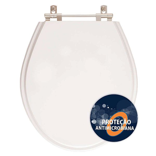 Tampa de Vaso Sanitário Poliéster Antibactéria Ravena Branco para vaso Deca