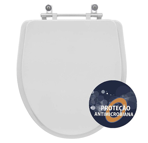 Tampa de Vaso Sanitário Poliéster Antibactéria Victoria Branco para vaso Roca