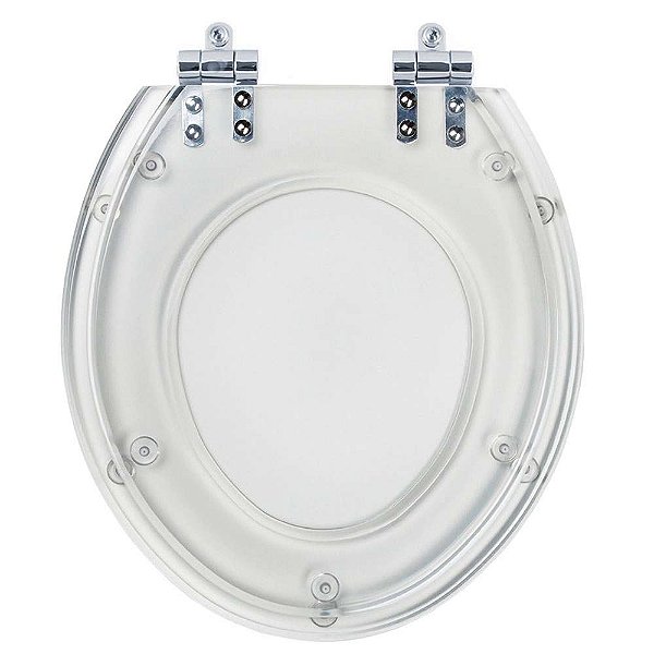 Tampa de Vaso Sanitário Poliéster Soft Close POL. Oval Transparente