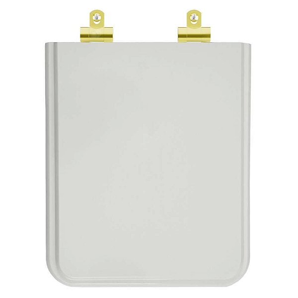 Tampa de Vaso Sanitário Poliéster Soft Close Square Cinza Platina (Cinza Claro) para vaso Incepa com Ferragem Dourada