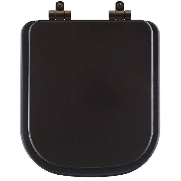 Tampa de Vaso Sanitário Poliéster Soft Close Piano Marrom Fosco para vaso Deca com Ferragem Marrom