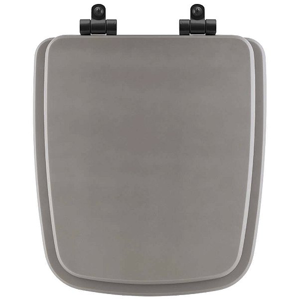 Tampa de Vaso Sanitário Poliéster Soft Close Boss Stone (Cinza Fosco) para vaso Incepa com Ferragem Preta