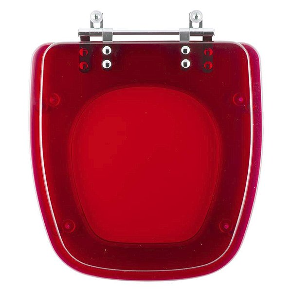 Tampa de Vaso Sanitário Poliéster Fit Vermelho Transparente para vaso Celite