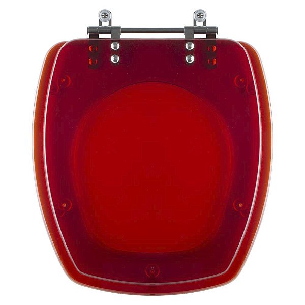 Tampa de Vaso Sanitário Poliéster Thema Vermelho Transparente para vaso Incepa