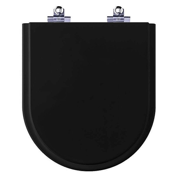 Tampa de Vaso Sanitário Laqueado Soft Close Riviera Preto para Celite