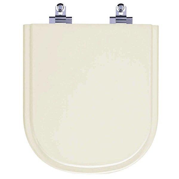 Tampa de Vaso Sanitário Laqueado Soft Close Square Bege Claro para vaso Lorenzetti