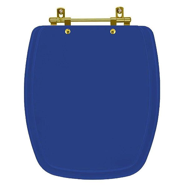 Tampa de Vaso Sanitário Laqueado Stylus Azul Mineral para vaso Celite com Ferragem Dourada