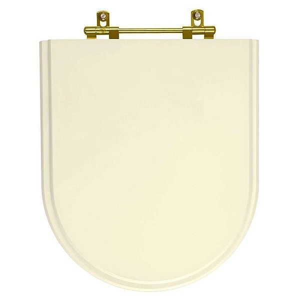 Tampa de Vaso Sanitário Laqueado Carrara Creme para vaso Deca Com Ferragem Dourada