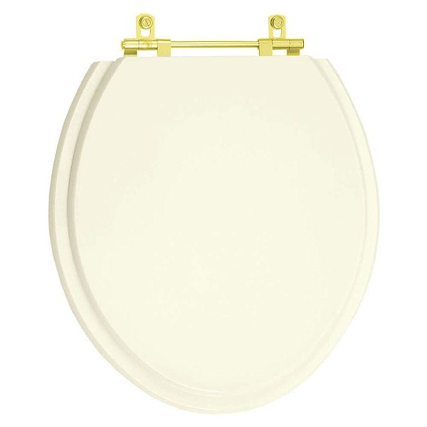 Tampa de Vaso Sanitário Laqueado Diamantina Palha para vaso Icasa Com Ferragem Dourada