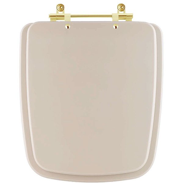 Tampa de Vaso Sanitário Laqueado Boss Champagne para vaso Incepa Com Ferragem Dourada