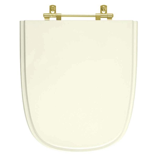 Tampa de Vaso Sanitário Laqueado Ibiza Biscuit (Bege Claro) com ferragem Dourada