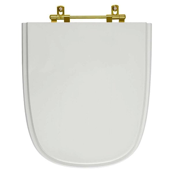 Tampa de Vaso Sanitário Laqueado Ibiza Cinza Platina para vaso Incepa Com Ferragem Dourada