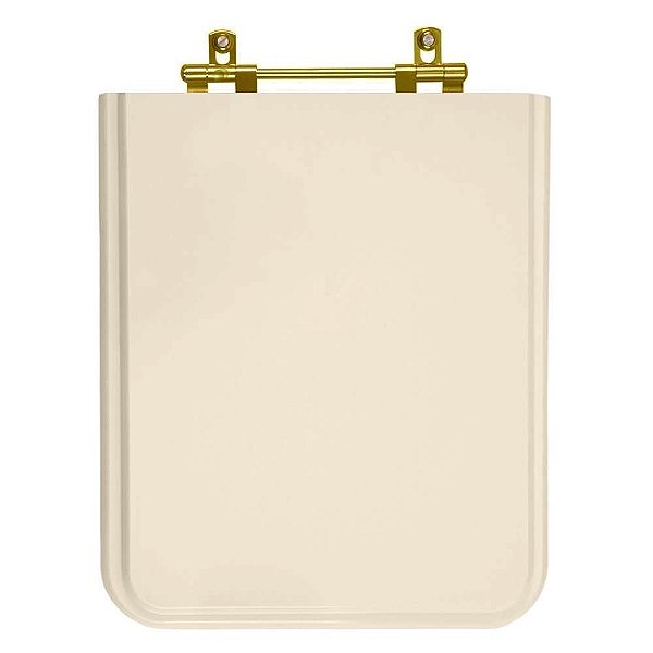 Tampa de Vaso Sanitário Laqueado Square Rosa Shell para vaso Incepa Cidamar Com Ferragem Dourada