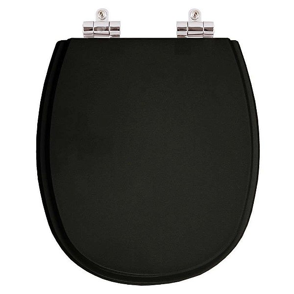 Tampa de Vaso Sanitário Poliéster Soft Close Aspen Ebano (Preto) para vaso Deca