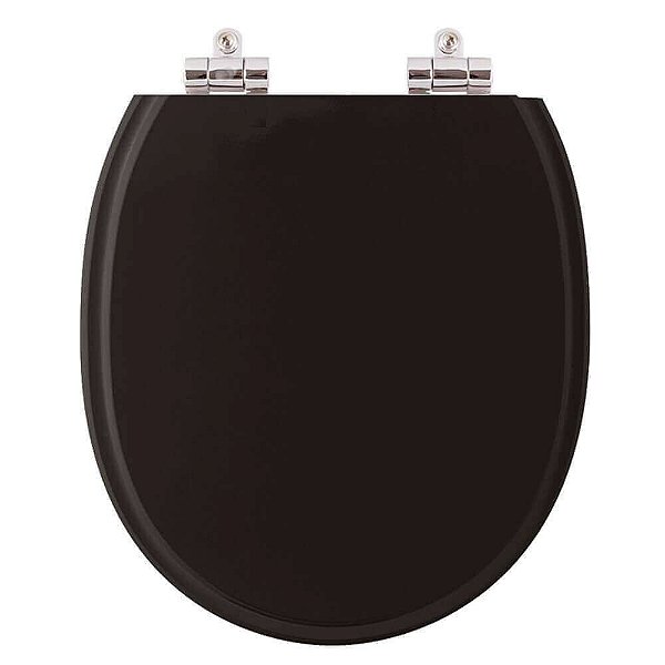 Tampa de Vaso Sanitário Poliéster Soft Close Village Ébano (Preto) para vaso Deca
