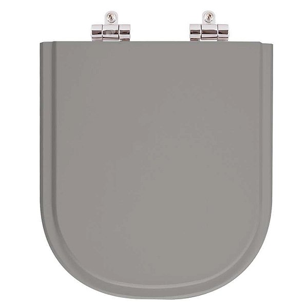 Tampa de Vaso Sanitário Poliéster Soft Close Vogue Plus Cinza Vip (Cinza Escuro) para vaso Deca